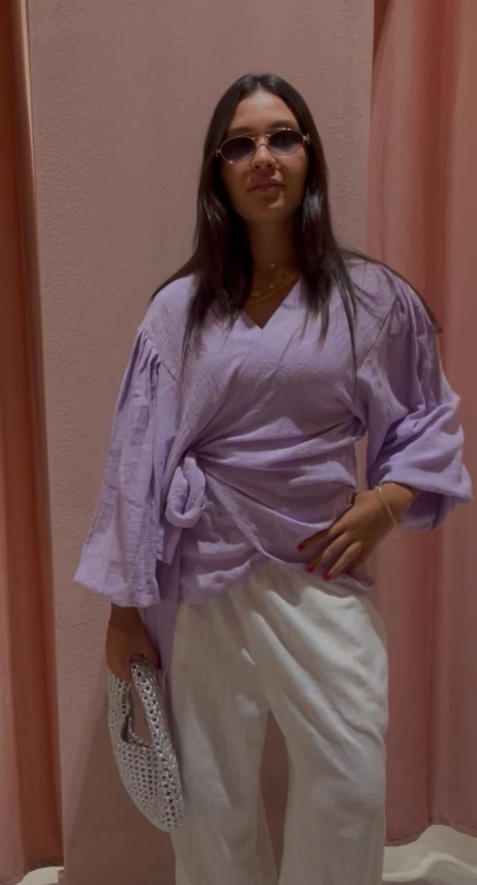 Cross Belt Cardigan Purple