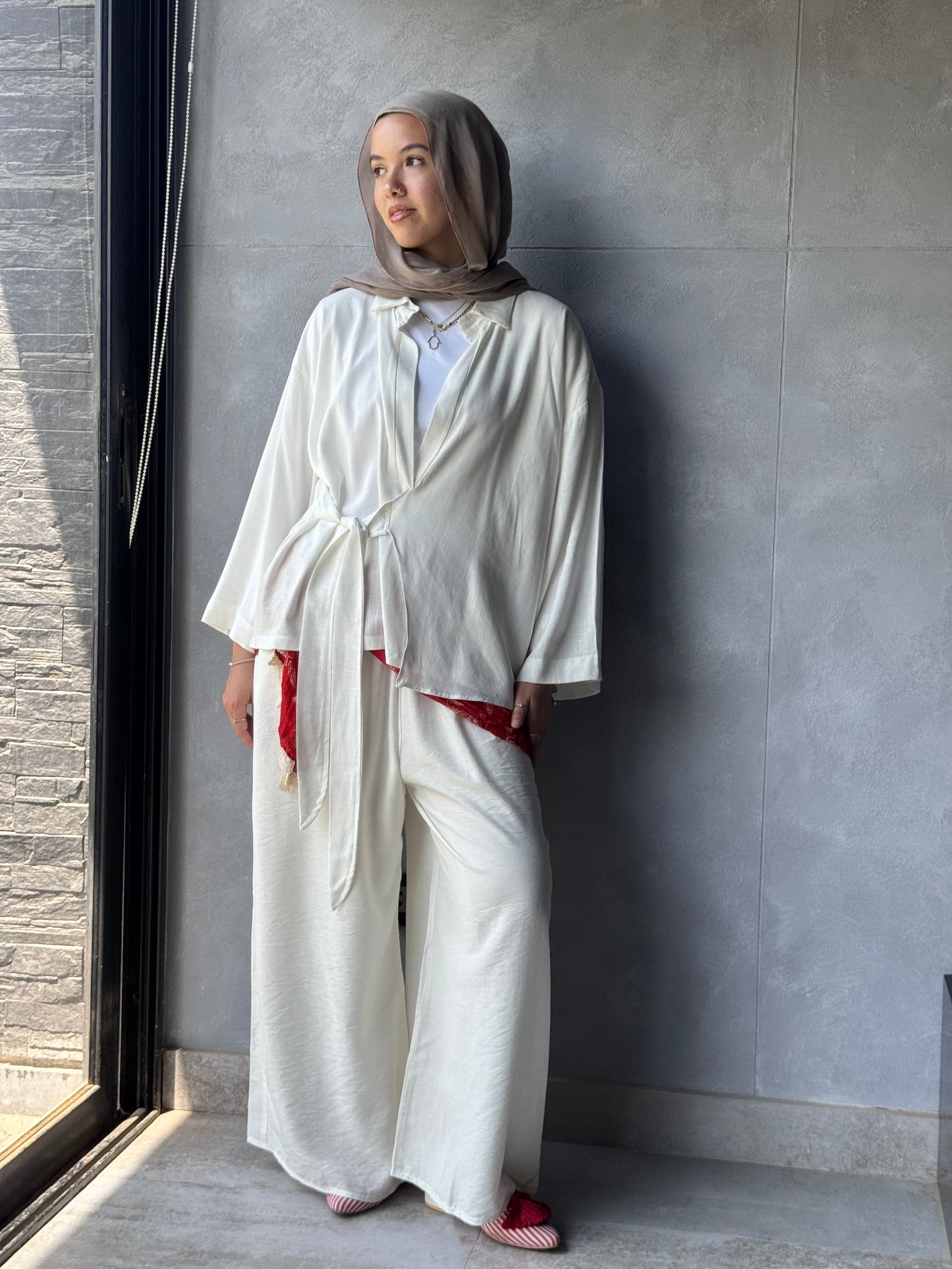 Linen Blouse Side Belt