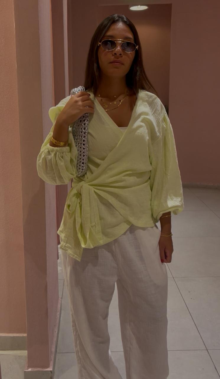 Cross Belt Cardigan Apple Green