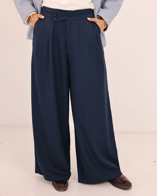 Double Button Pants Navy
