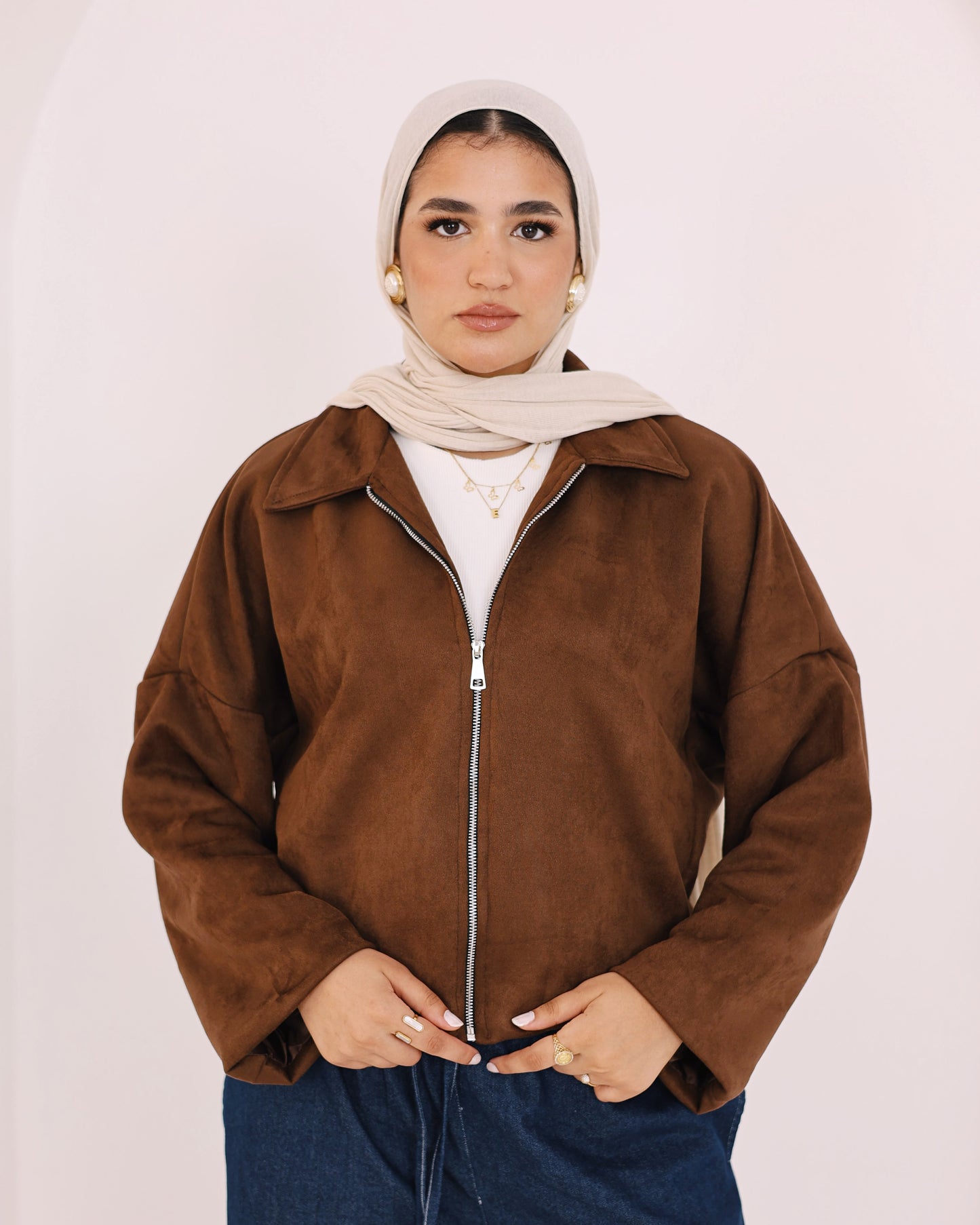 The suede Cropped jacket Brown