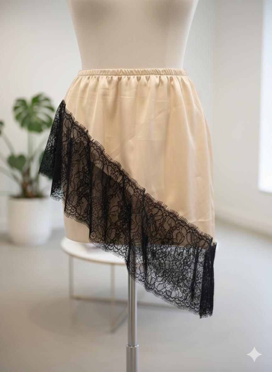 Beige lace skirt