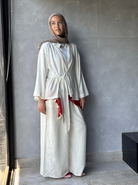 Linen Blouse Side Belt