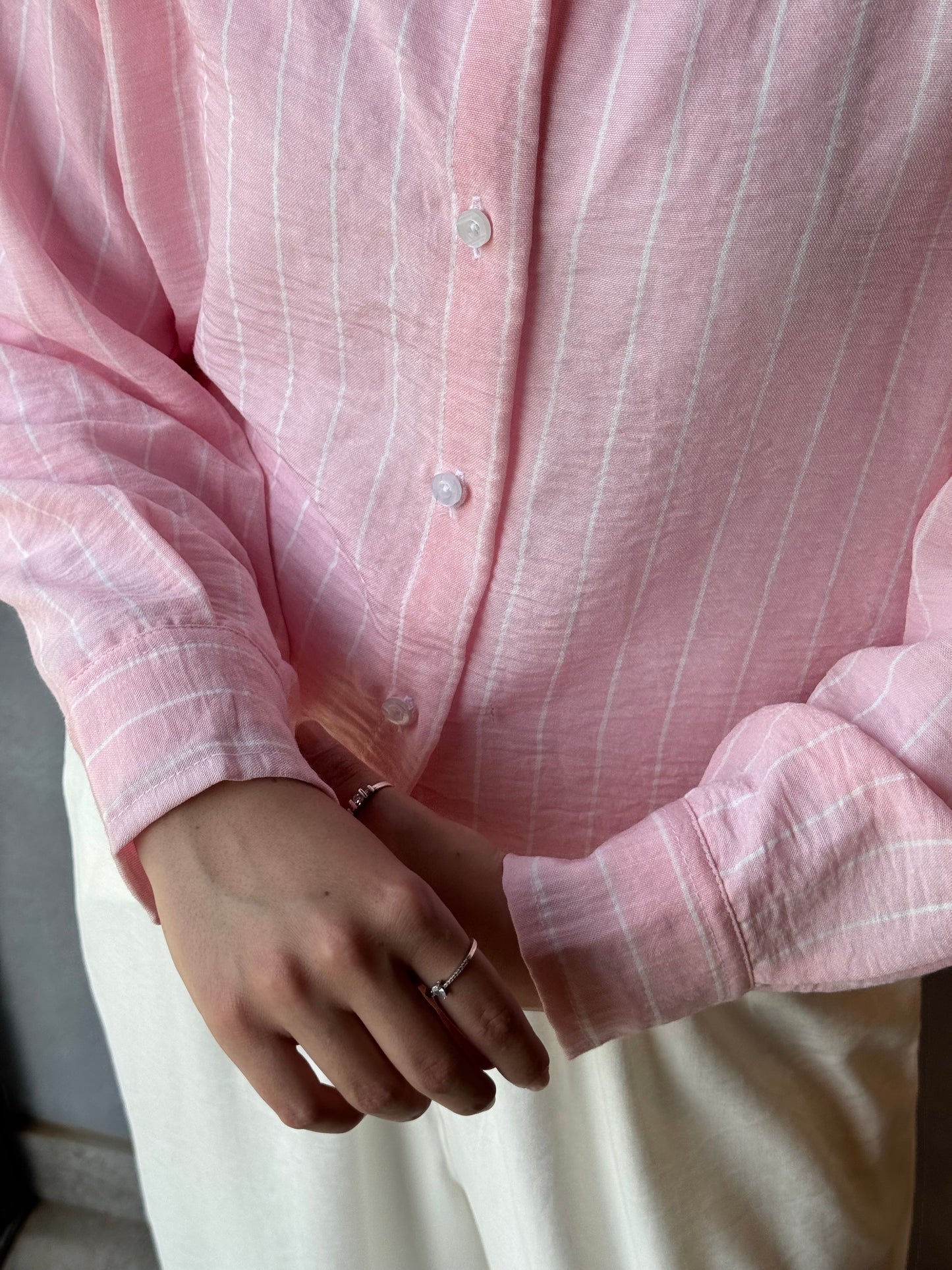Stripped Cropped Pink shirt