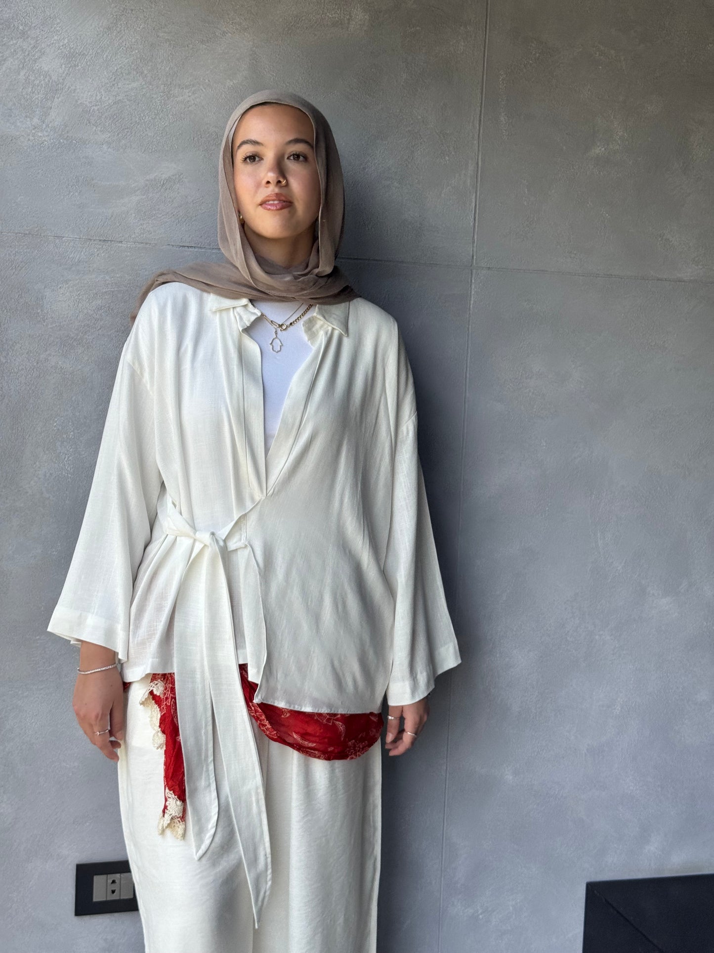 Linen Blouse Side Belt