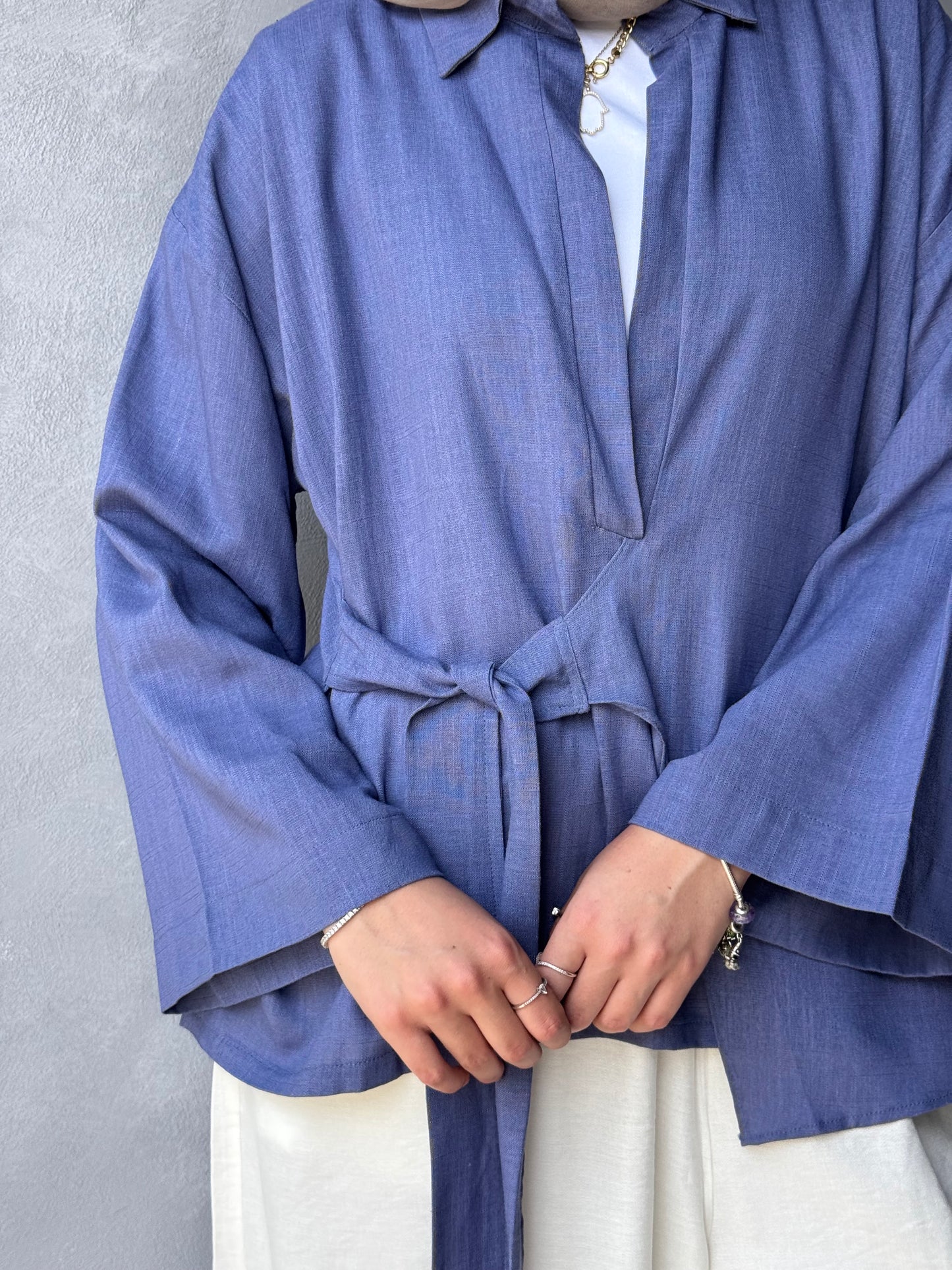 Linen Blouse Side Belt