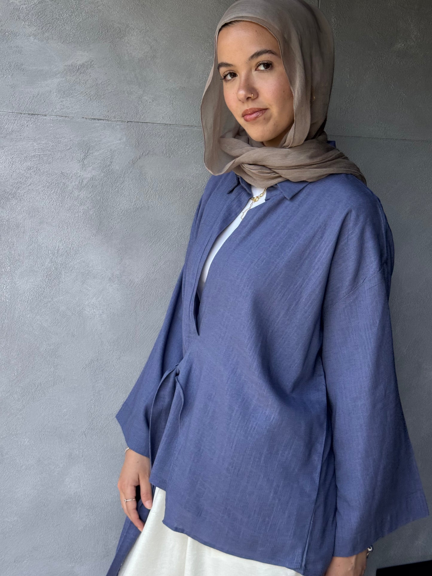 Linen Blouse Side Belt
