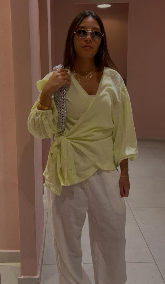 Cross Belt Cardigan Apple Green