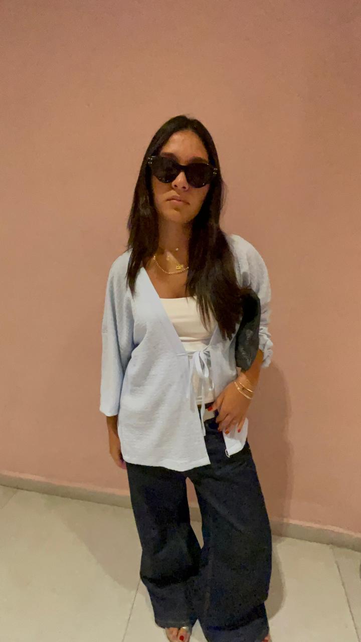 Bow Cardigan Baby Blue