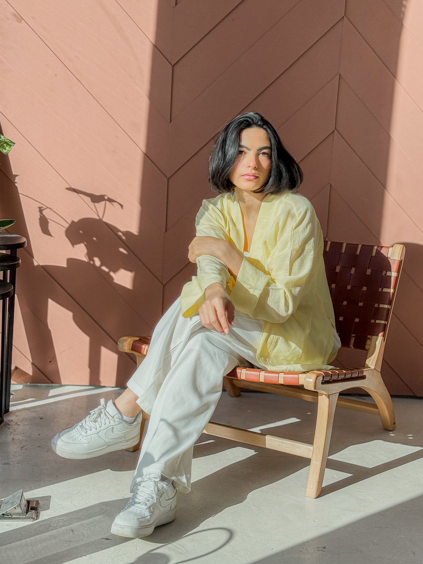 Flowing Open Cardigan In Yellow