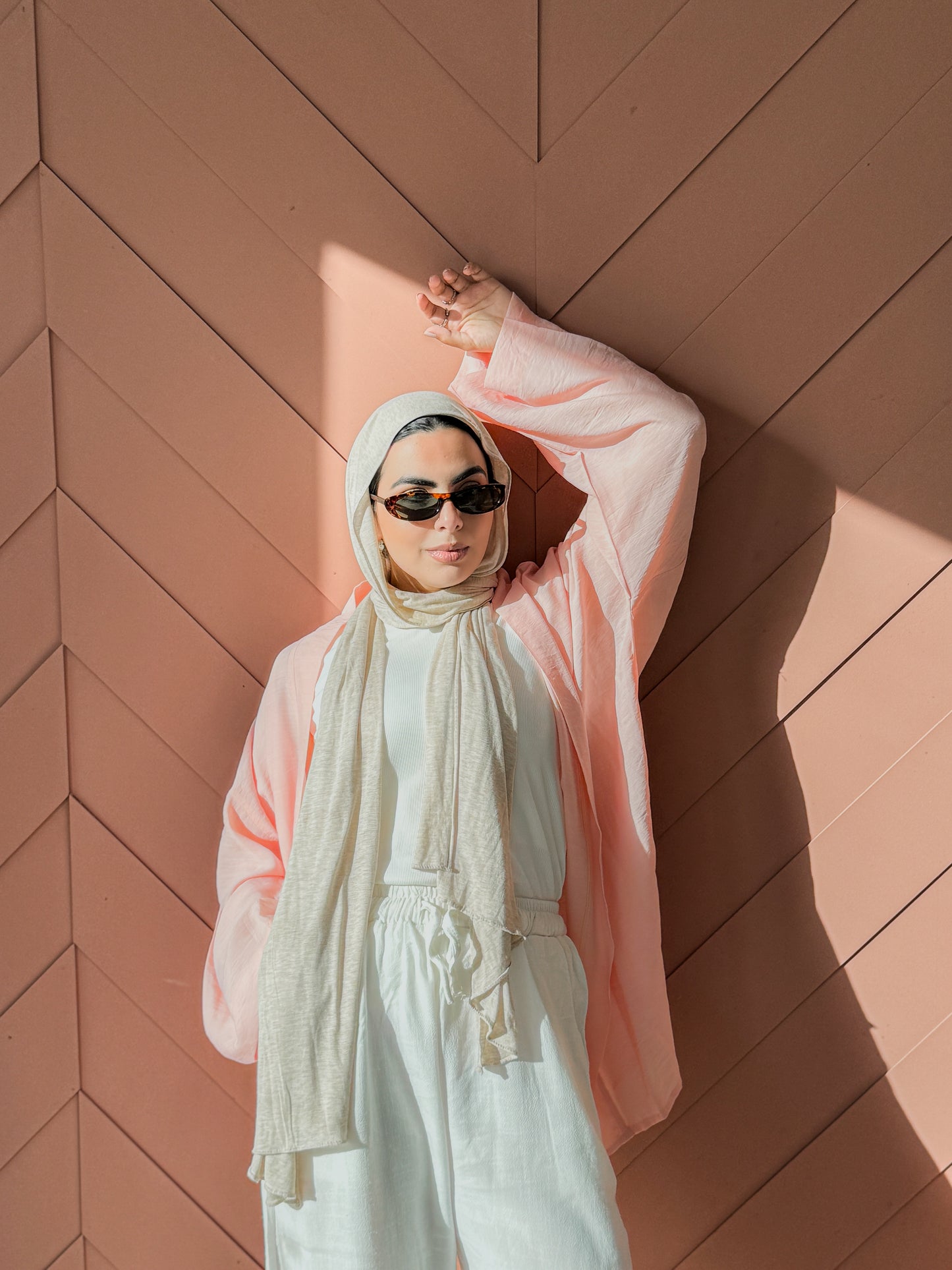 Flowing Open Cardigan In Salmon