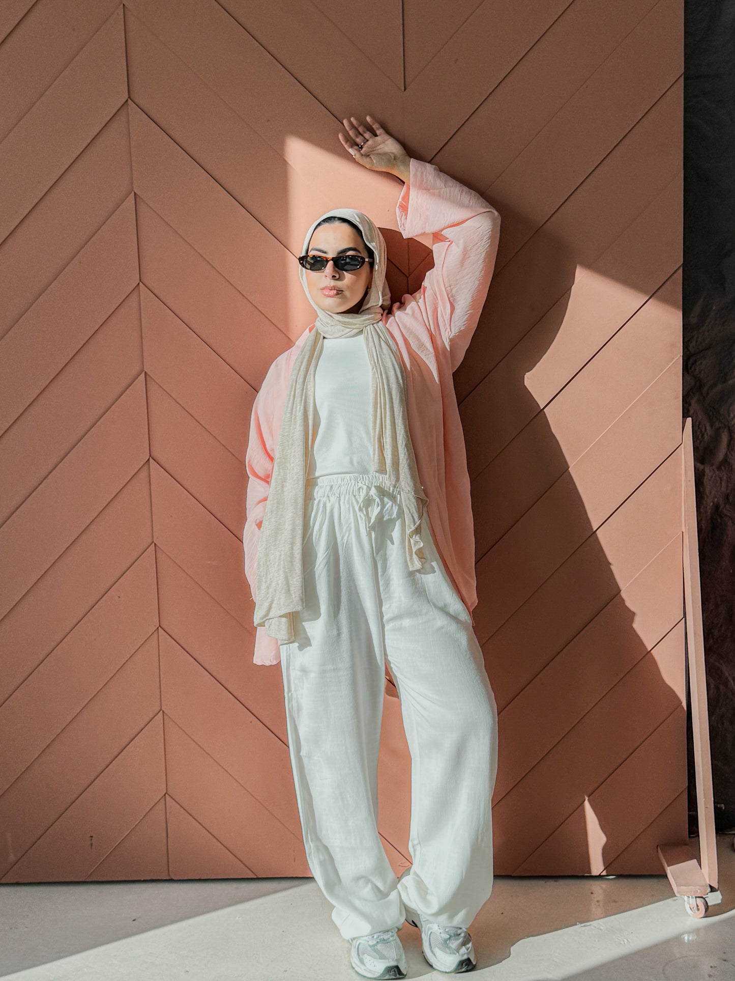 Flowing Open Cardigan In Salmon