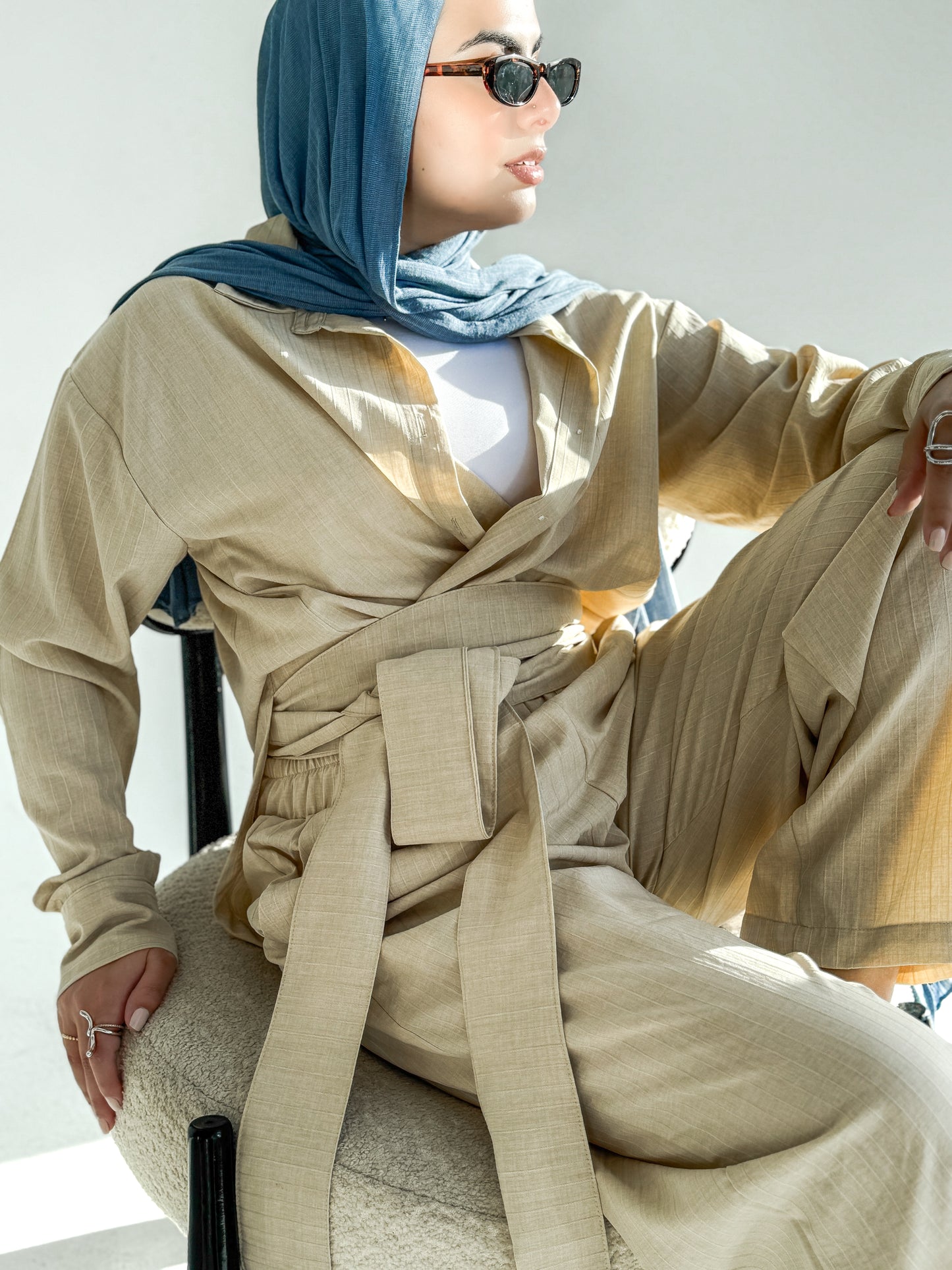 The Wrap Set In Beige