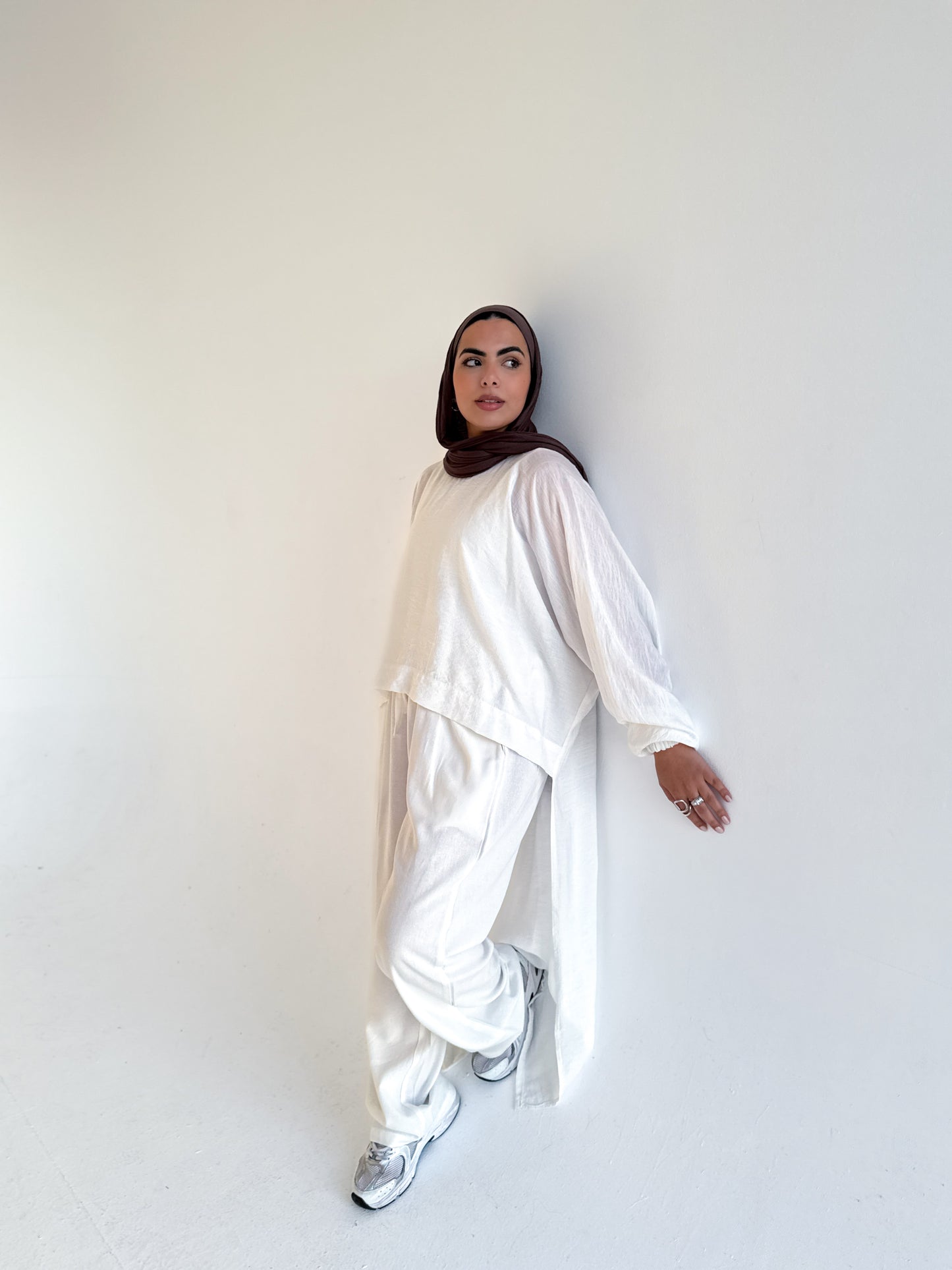 Long Back Blouse  In White