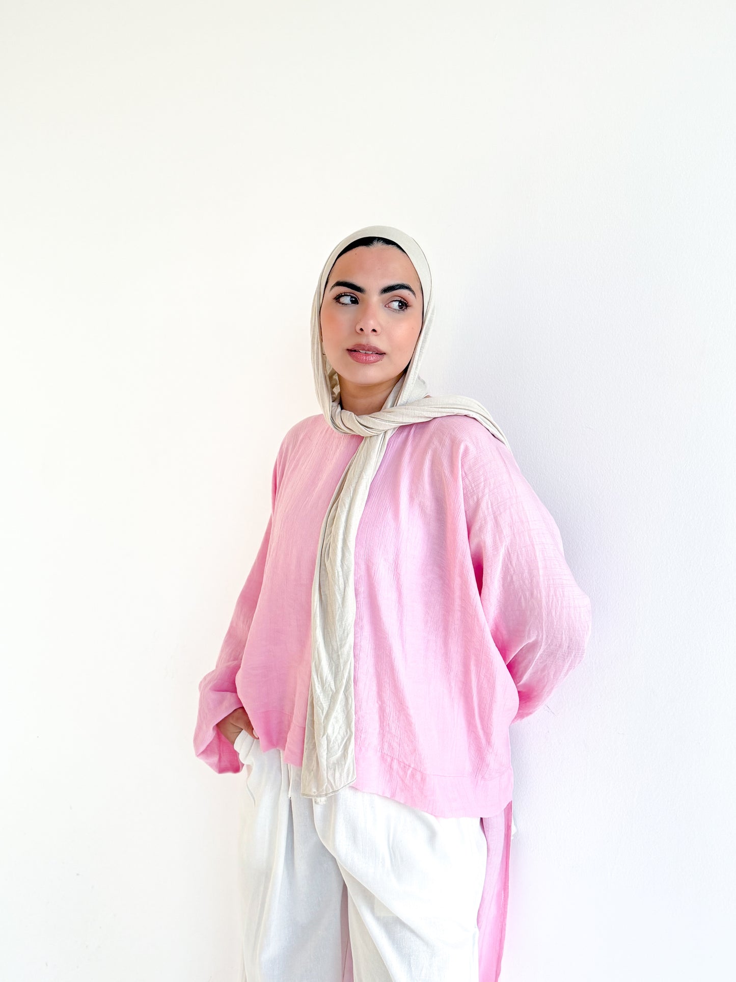 Long Back Blouse  In Pink