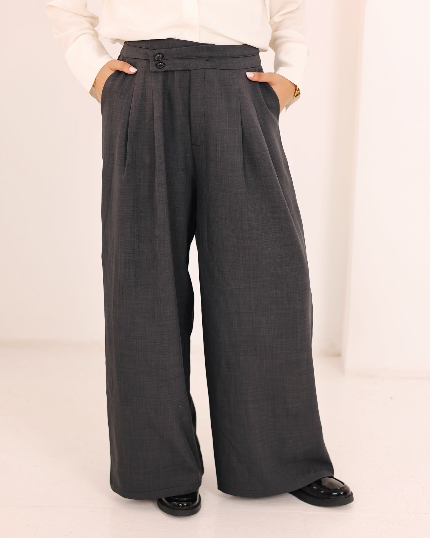 Double Button Pants Grey