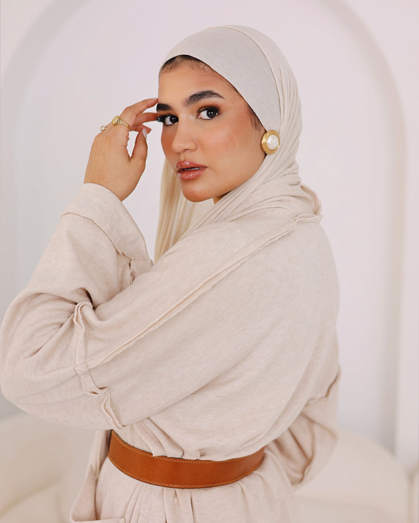 The Comfort long Knit cardigan Beige