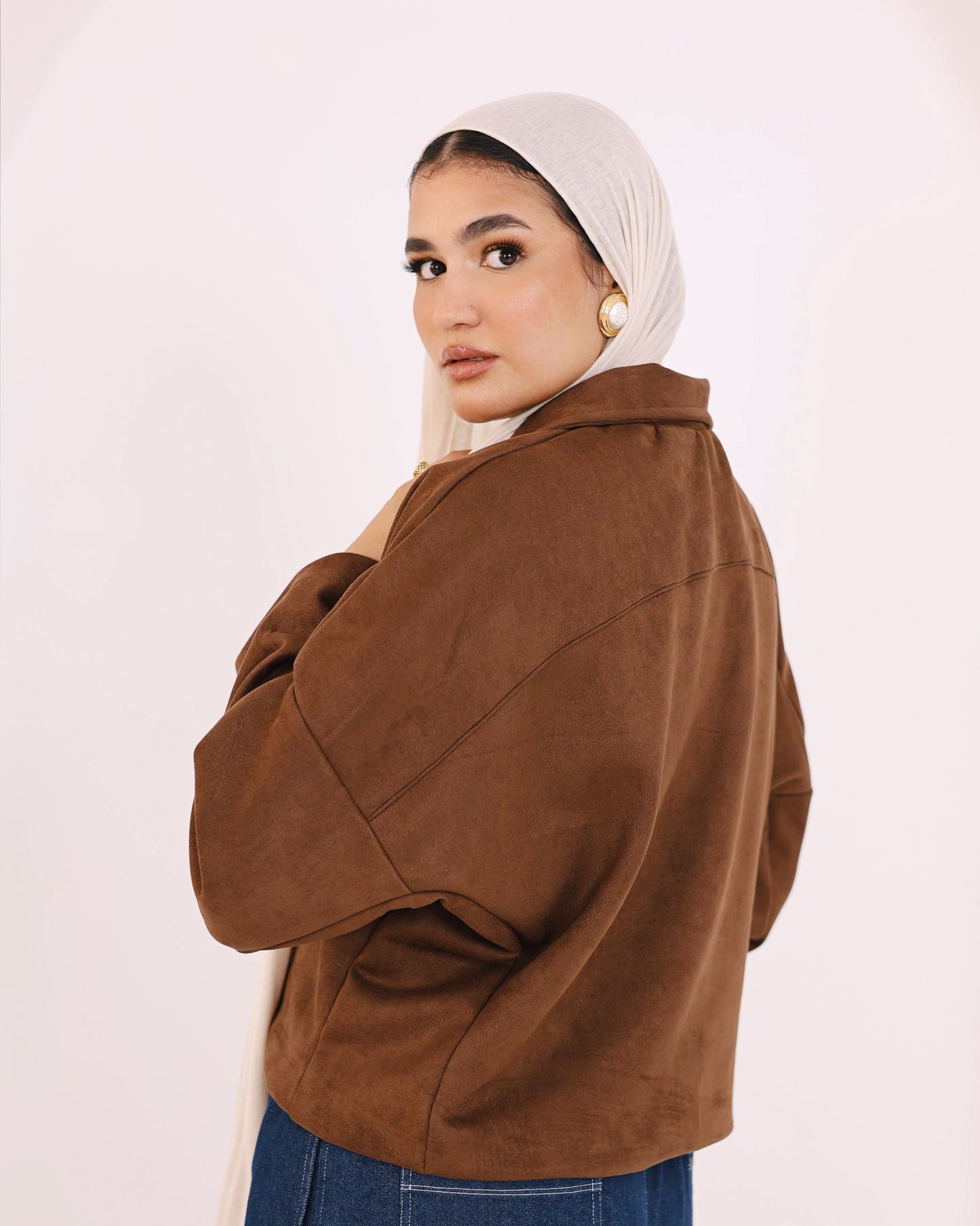 The suede Cropped jacket Brown