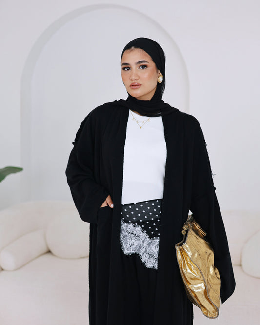 The Comfort long Knit cardigan Black