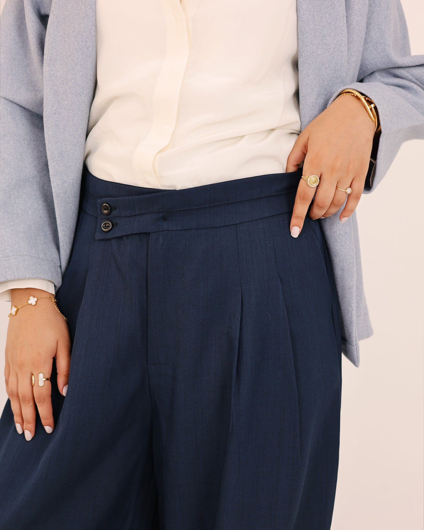 Double Button Pants Navy